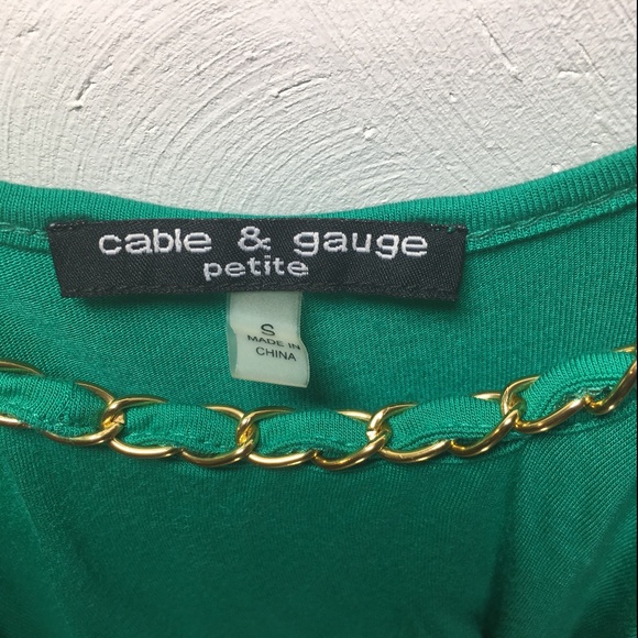 Green Cable & Gauge Layered Tank Top, Small - ST73 - Picture 3 of 4
